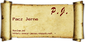 Pacz Jerne névjegykártya